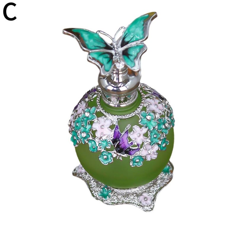 25ml Enameled High-End Butterfly Glass Perfume Bottle Vacuum Dispensing Bottle Essential Oil Bottle Decorative Bottle